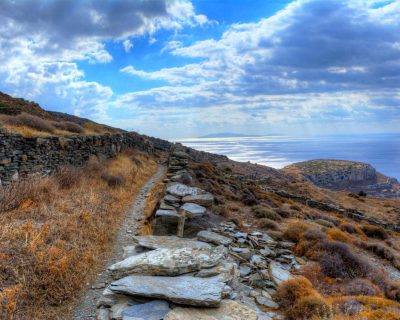 On the way to the Ancient Establishment in Zagora - Andros Island