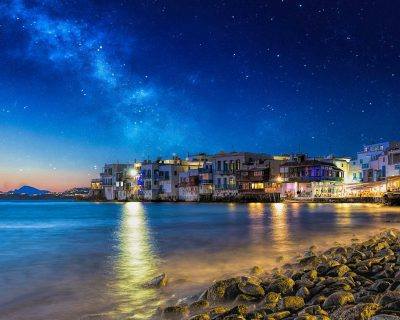 Night View of Mykonos Town