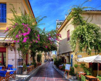 Plaka Neighbourhood in the center of Athens