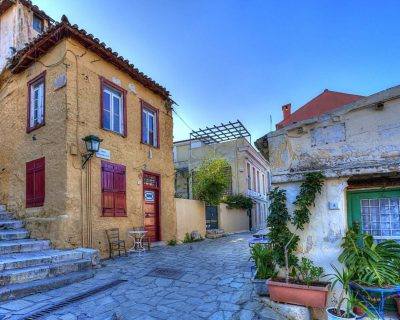 Plaka Neighbourhood in the center of Athens