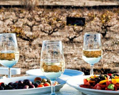 Wine tasting during our Private Cycling Tour around Mykonos Island
