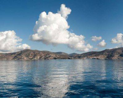 View from our on board briefing on our way to Tinos