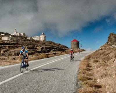 Cycling through Isternia Village - Tinos Island