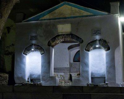 Water spring found in Dyo Choria, night photo - Tinos Island