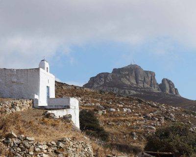 The rock of Exomvourgo - Tinos Island