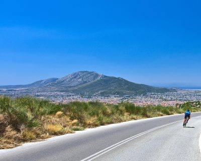 The panoramic view of the city of Athens while descending to the top of Mt. Penteli - Road cycling in Athens by GrCycling