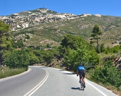 View of the top while descending on mt. Penteli - Road Cycling in Athens by Gr Cycling