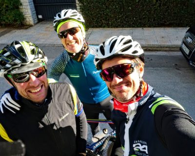 Cycling in Athens (Sounio): Me, Matthias and Frank