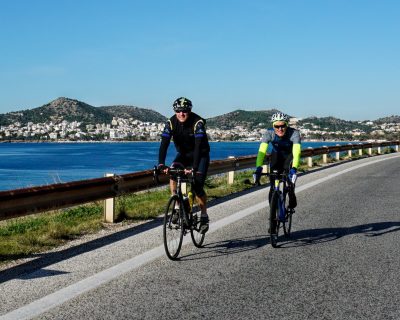 Cycling in Athens (Sounio): Me, Matthias and Frank