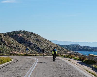 Cycling in Athens (Sounio): Me, Matthias and Frank