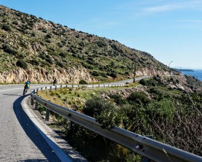 Cycling in Athens (Sounio): Me, Matthias and Frank