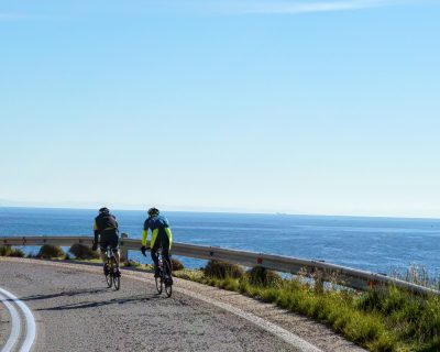 Cycling in Athens (Sounio): Me, Matthias and Frank