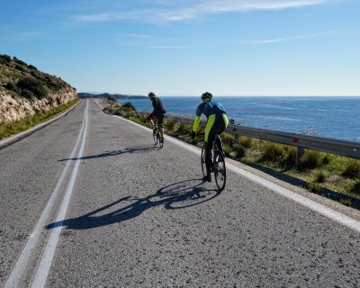 Cycling in Athens (Sounio): Me, Matthias and Frank