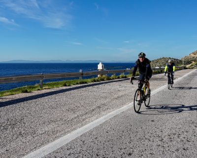 Cycling in Athens (Sounio): Me, Matthias and Frank