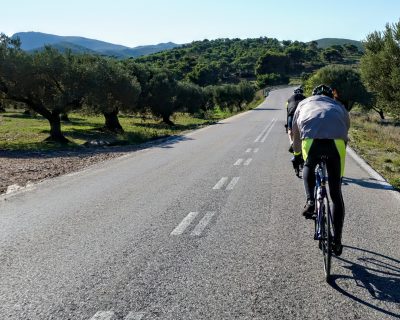 Cycling in Athens (Sounio): Me, Matthias and Frank