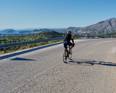 Cycling in Athens (Sounio): Me, Matthias and Frank